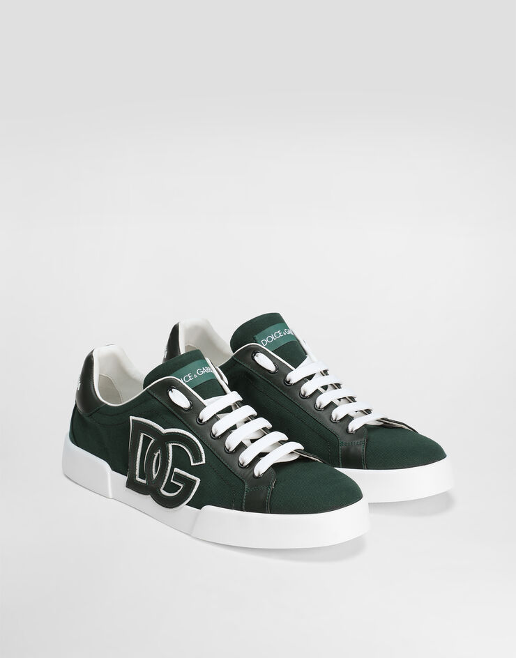 Dolce & Gabbana Portofino light strobel sneakers in canvas and calfskin Multicolor CS2343AE629