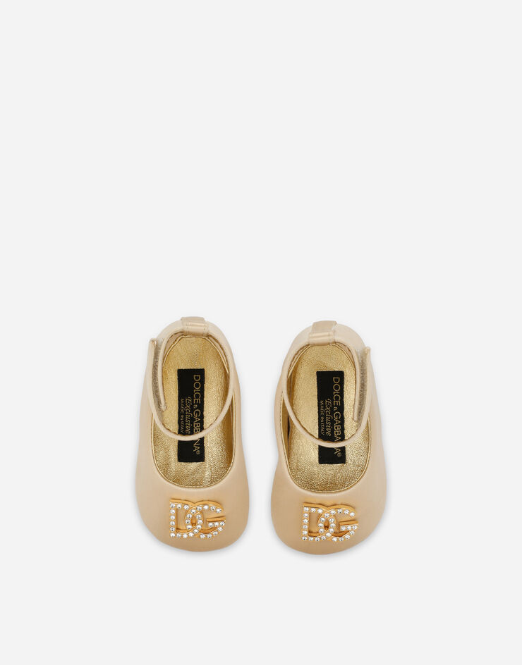 Dolce & Gabbana Satin newborn ballet flats Gold DK0065B9B93
