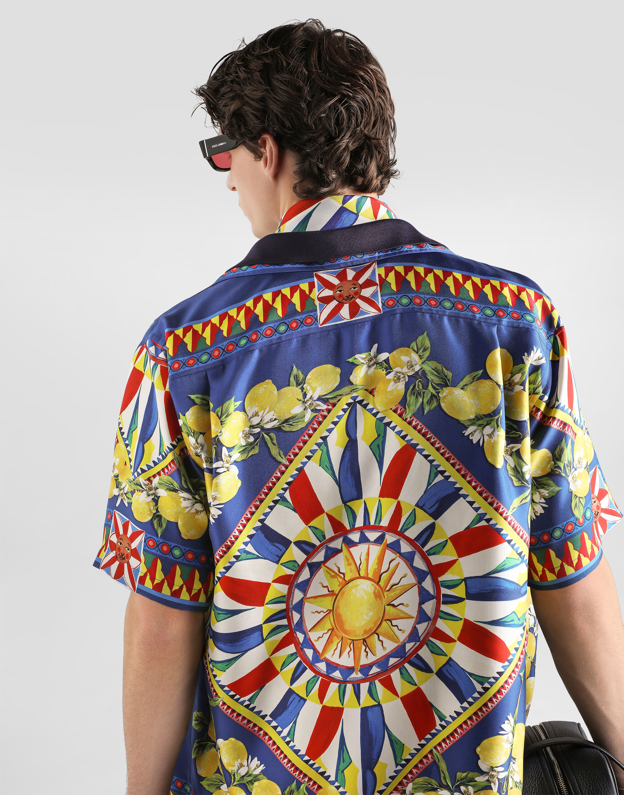 Carretto-print hawaii silk twill shirt in Multicolor for Men