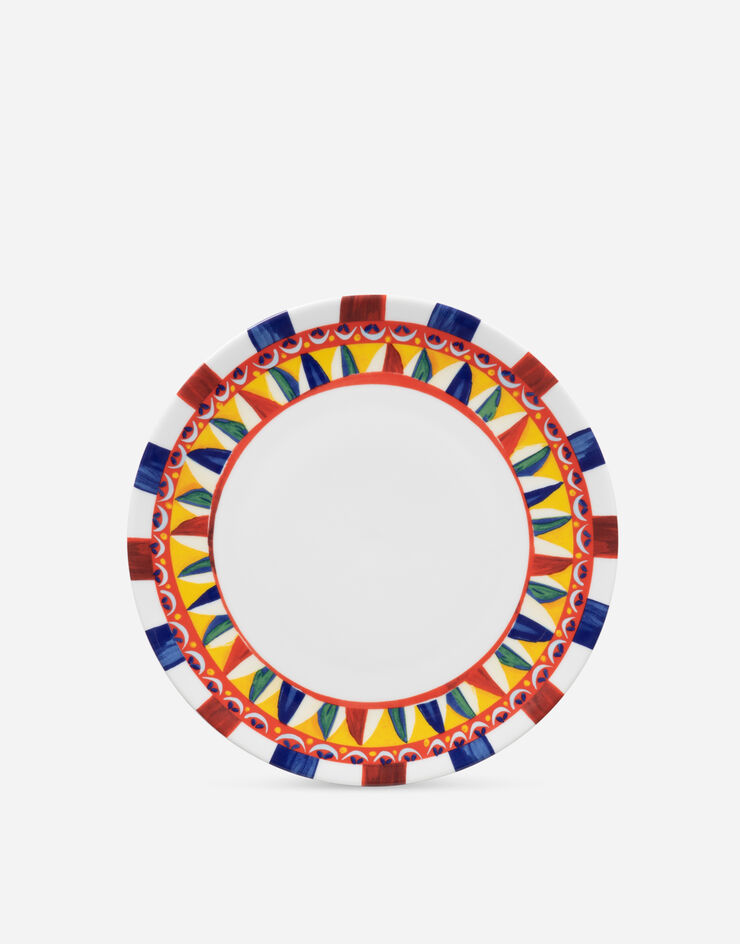 Dolce & Gabbana Set 2 Porcelain Dinner Plates Multicolor TC0S04TCA31