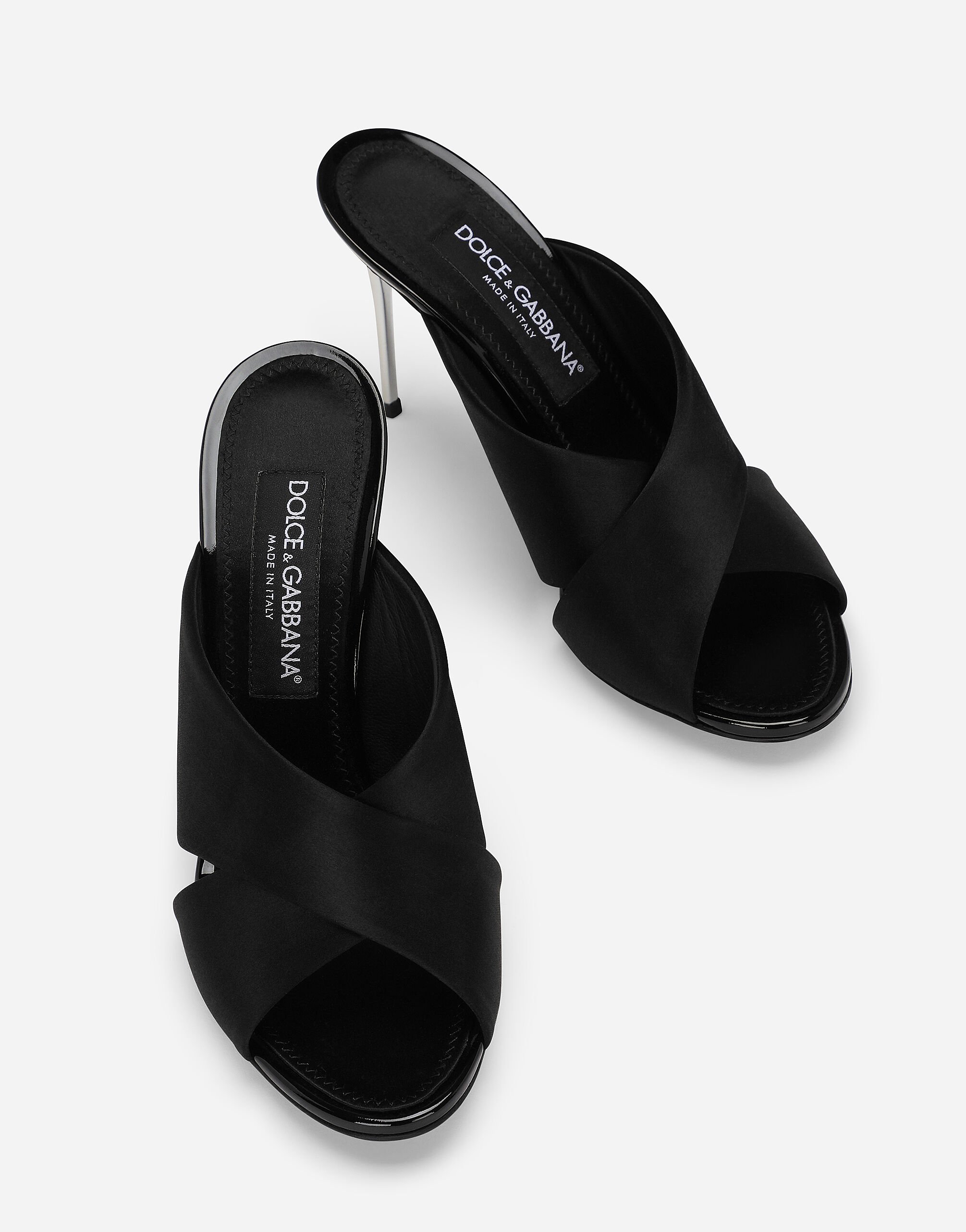 Satin mules in Black for Women Dolce Gabbana US