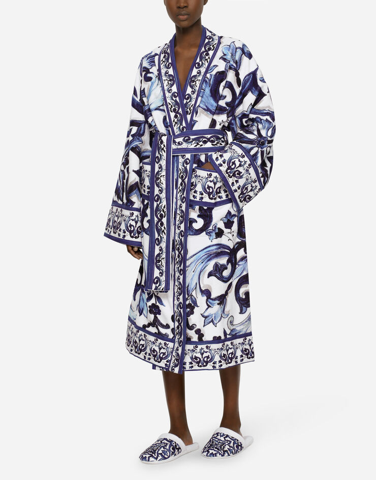 Dolce & Gabbana Terry Cotton Bath Robe Multicolor TCF010TCAGP