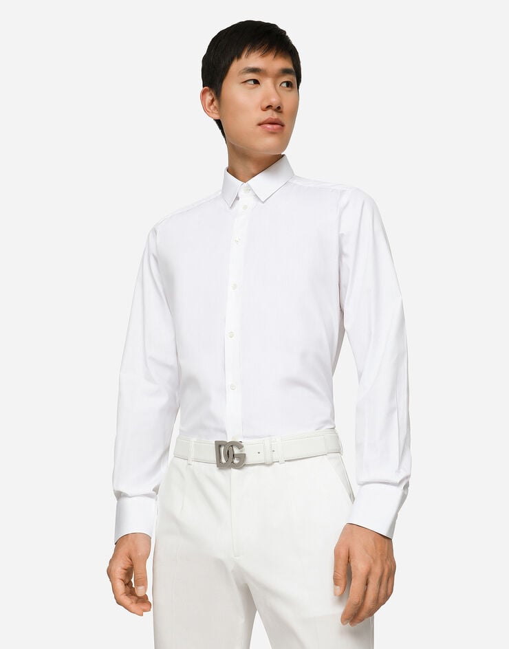 Dolce&Gabbana Camicia martini in cotone Bianco G5EJ1TFU5U8