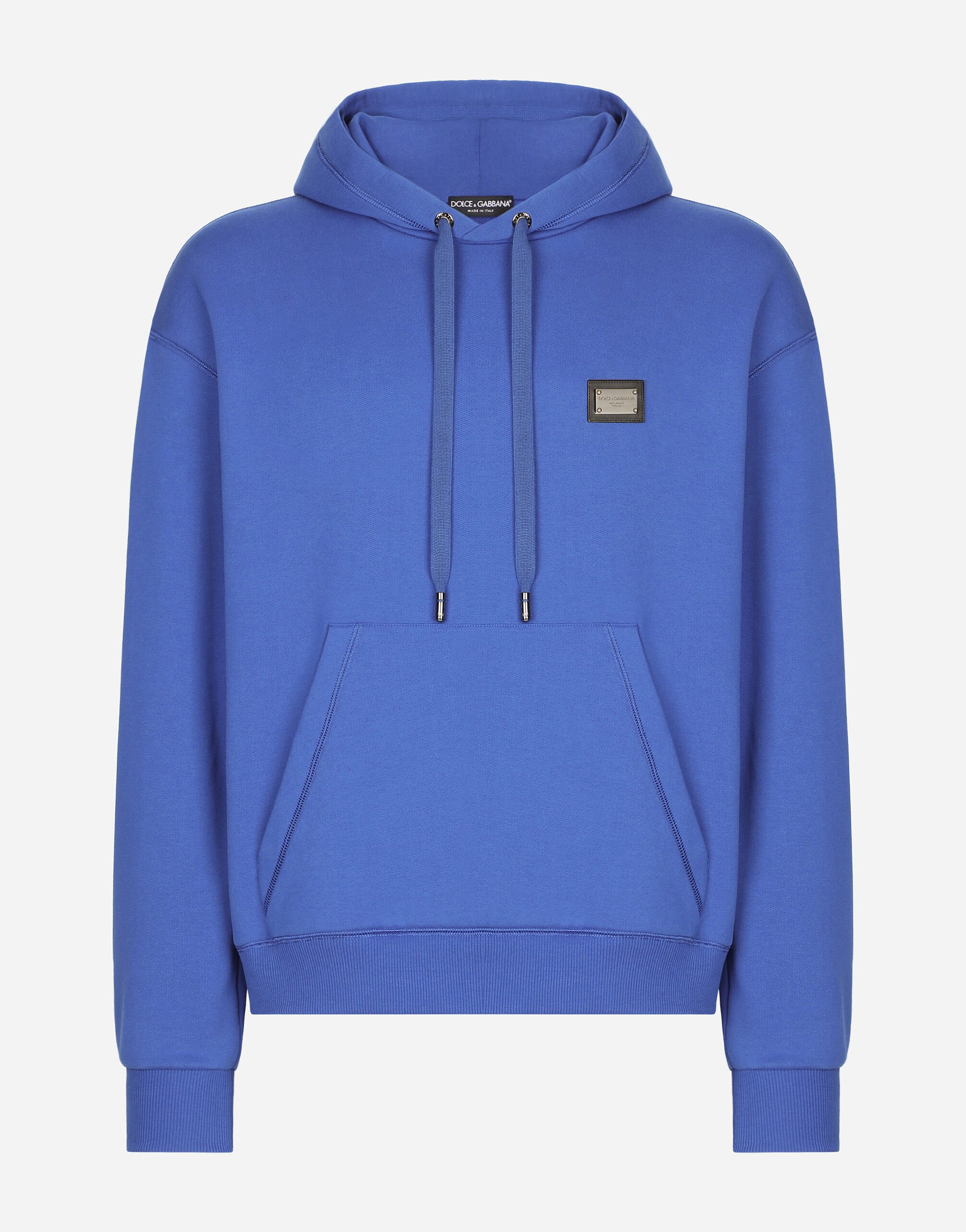 Jersey hoodie with branded tag Dolce Gabbana