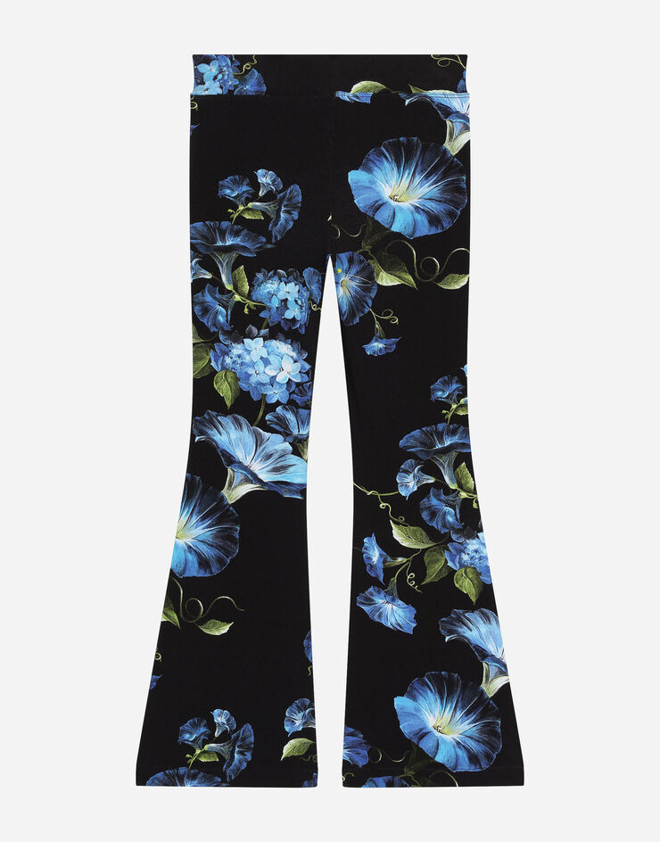 Dolce & Gabbana Jersey pants with bluebell print Print L5JPD8FSG8Y