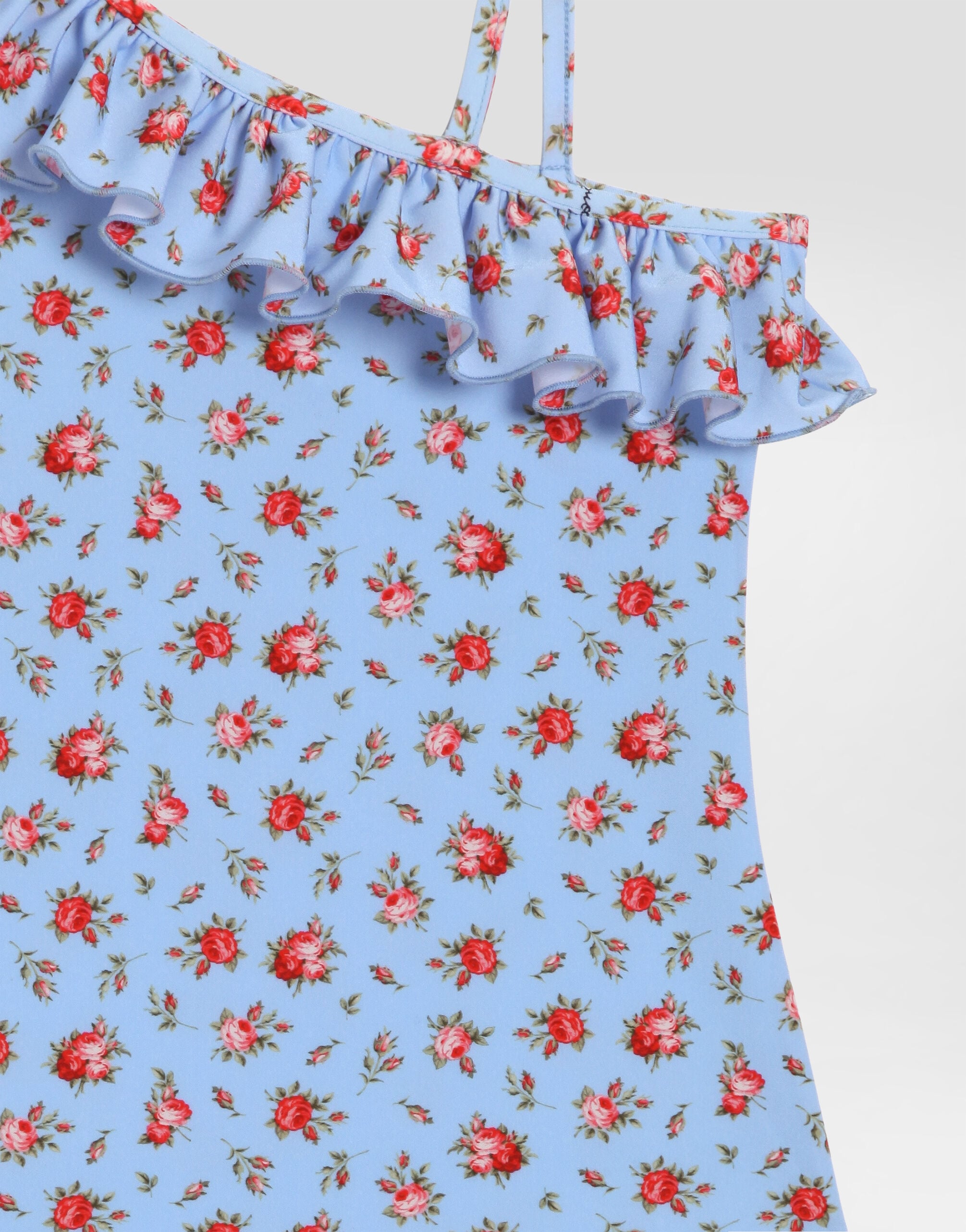 Small rose-print one-piece swimsuit in Multicolor for Girls