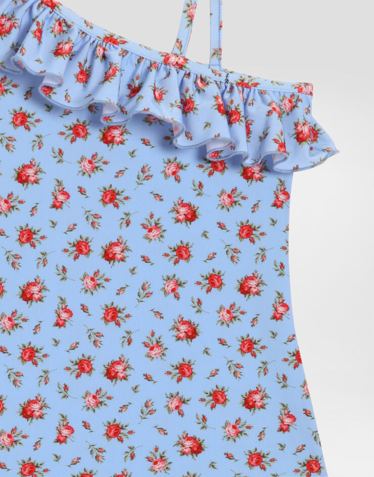 Dolce & Gabbana Small rose-print one-piece swimsuit Multicolor L5J873ON0D8