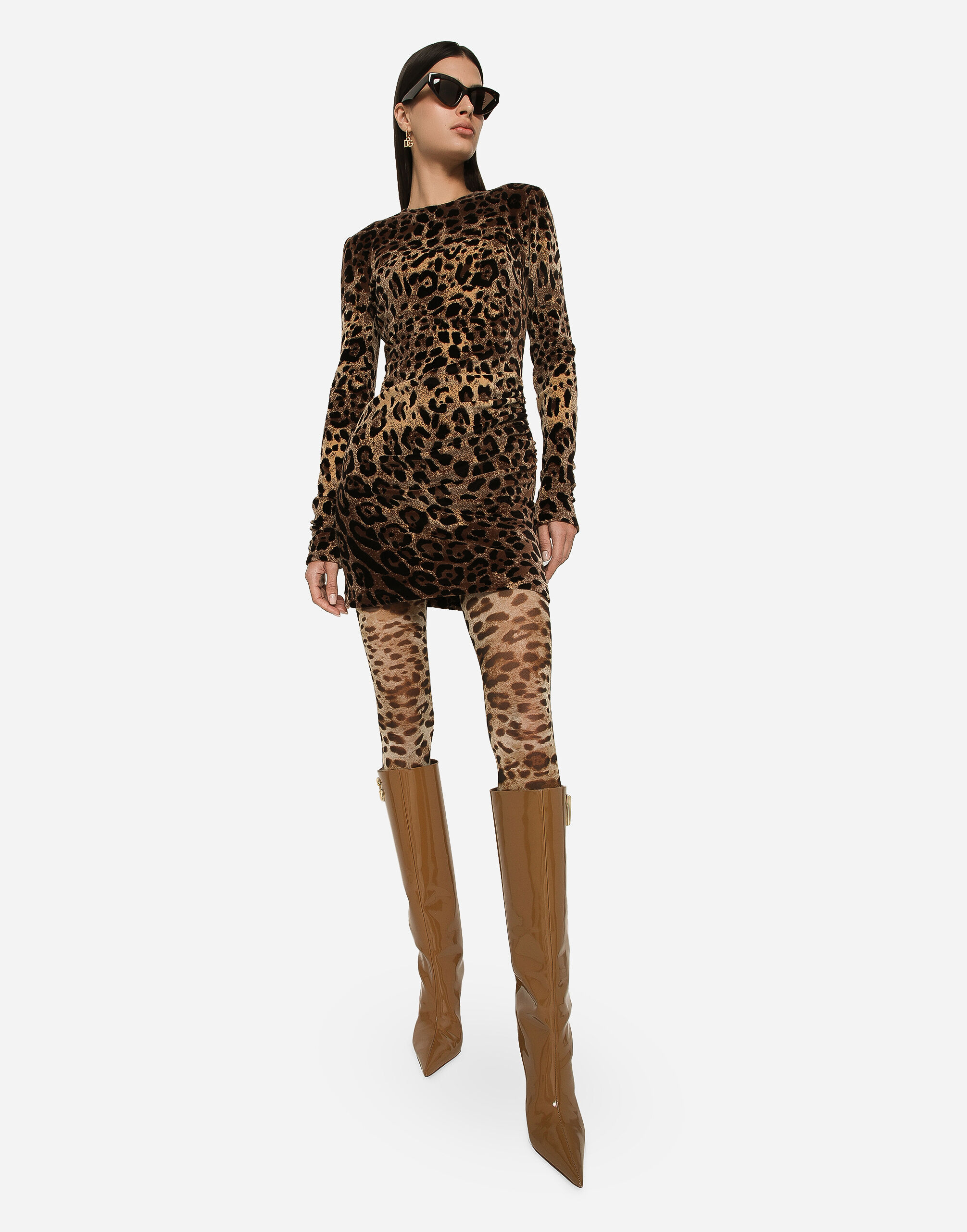Short chenille jacquard dress with DG logo - thumbnail 5