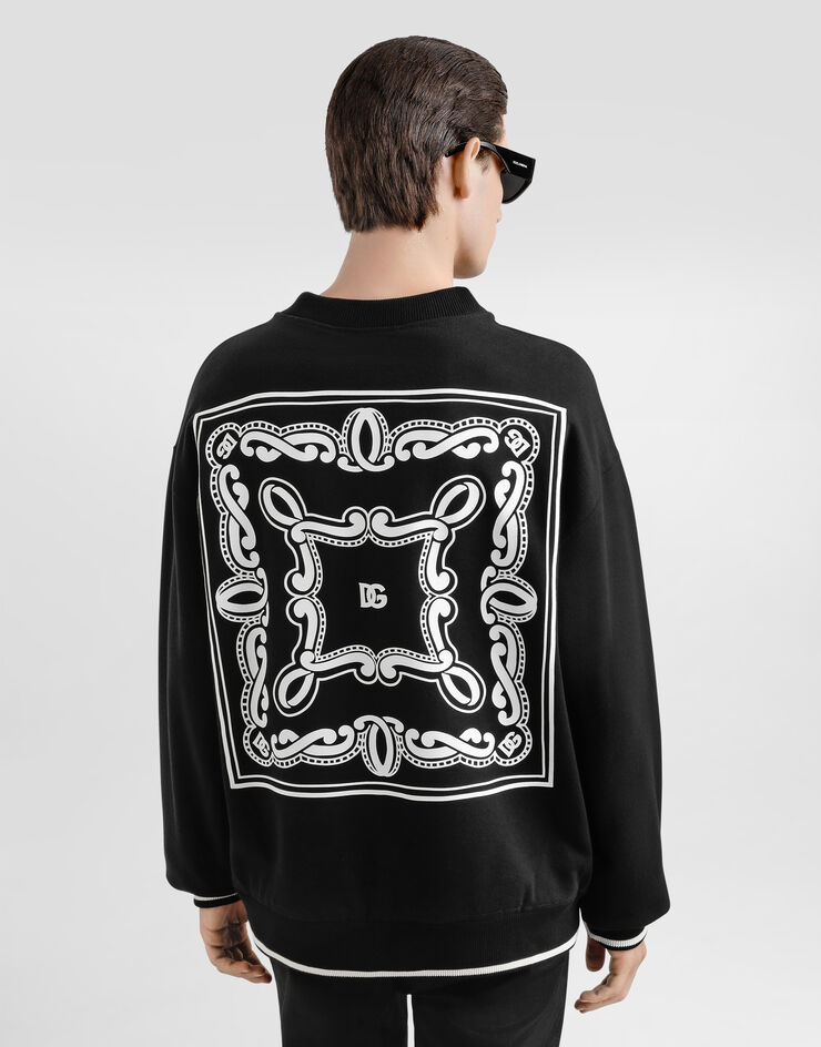 Dolce & Gabbana Cotton sweatshirt with logo Black G9AHSTG7N8L