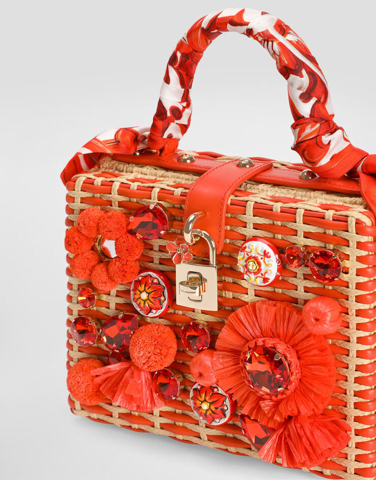 Dolce & Gabbana Sac à main Dolce Box en raphia Multicolor BB5970A0403