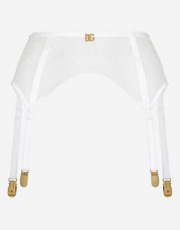 Dolce & Gabbana Lace suspender belt with DG logo White O4A50TONO25