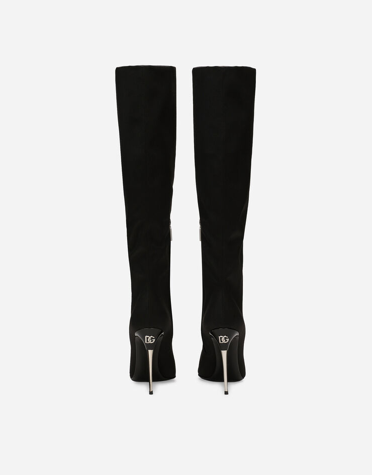 Dolce & Gabbana حذاء بوت ساتان أسود CU1126A7630