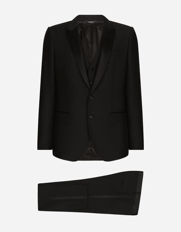 Dolce & Gabbana Abito tuxedo martini lana e seta Nero GK0RMTGG059