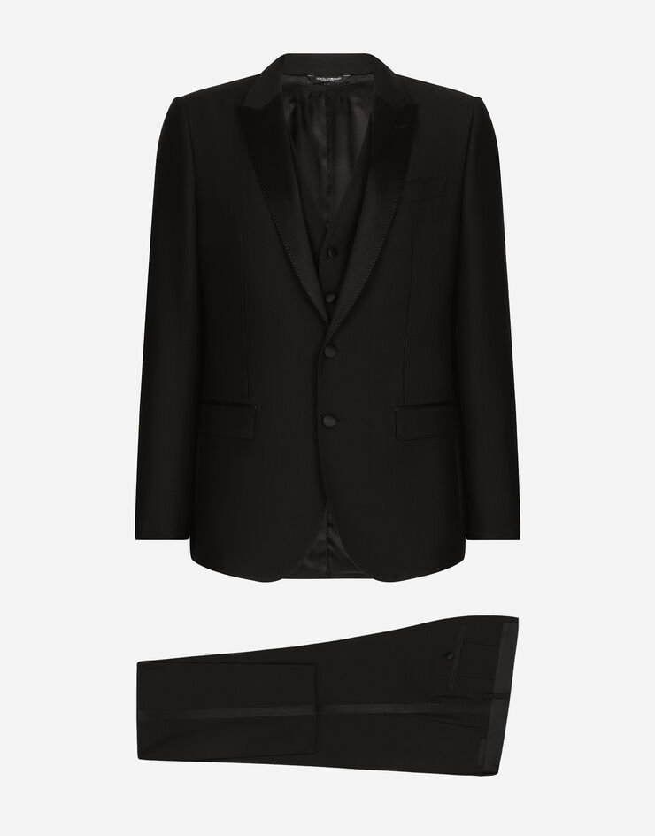 Dolce & Gabbana Abito tuxedo martini lana e seta Nero GK2WMTGG829