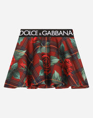 Dolce & Gabbana Scuba circle skirt with branded elasticated waistband Animal Print L52Q33G7I2K