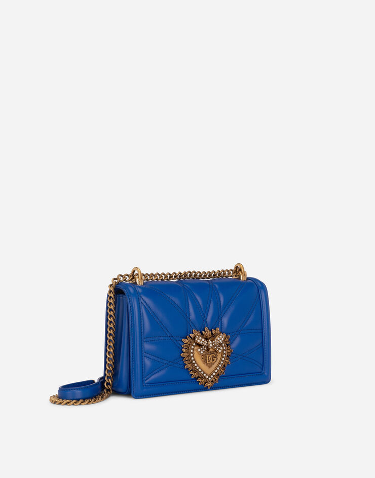 Dolce & Gabbana Medium Devotion bag in quilted nappa leather Blue BB7158AW437