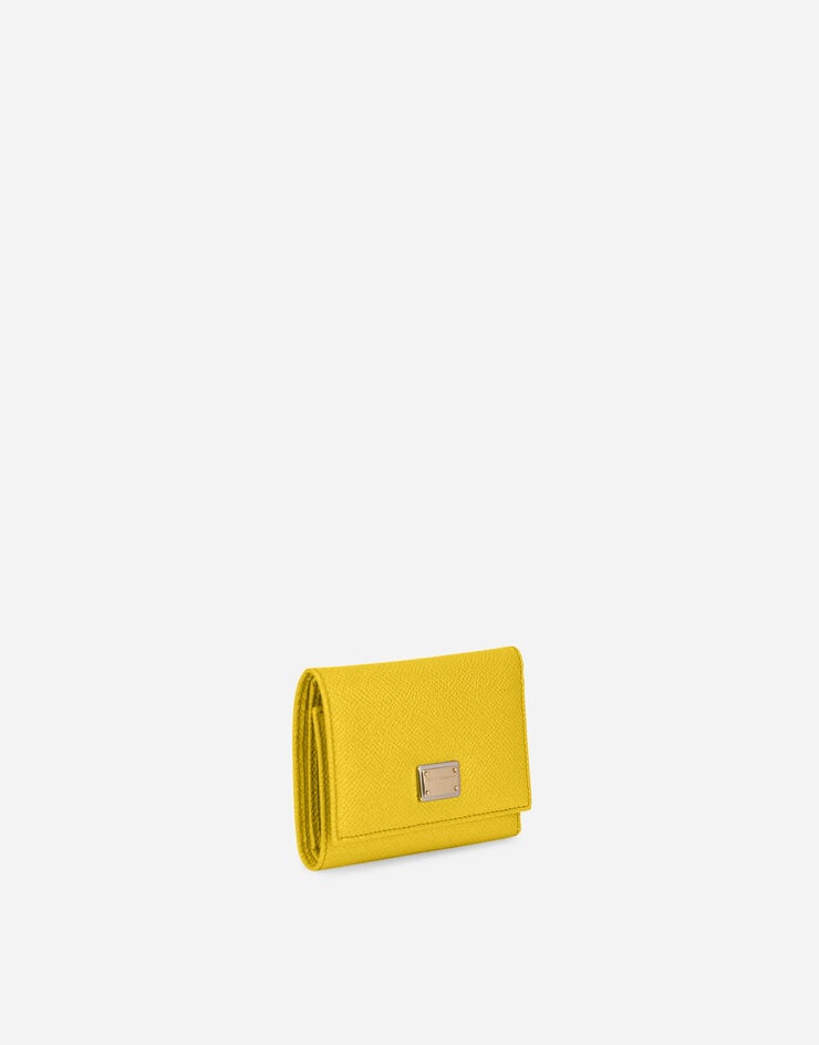Dolce & Gabbana 도핀 카프스킨 프렌치 플랩 지갑 옐로 BI0770A1001