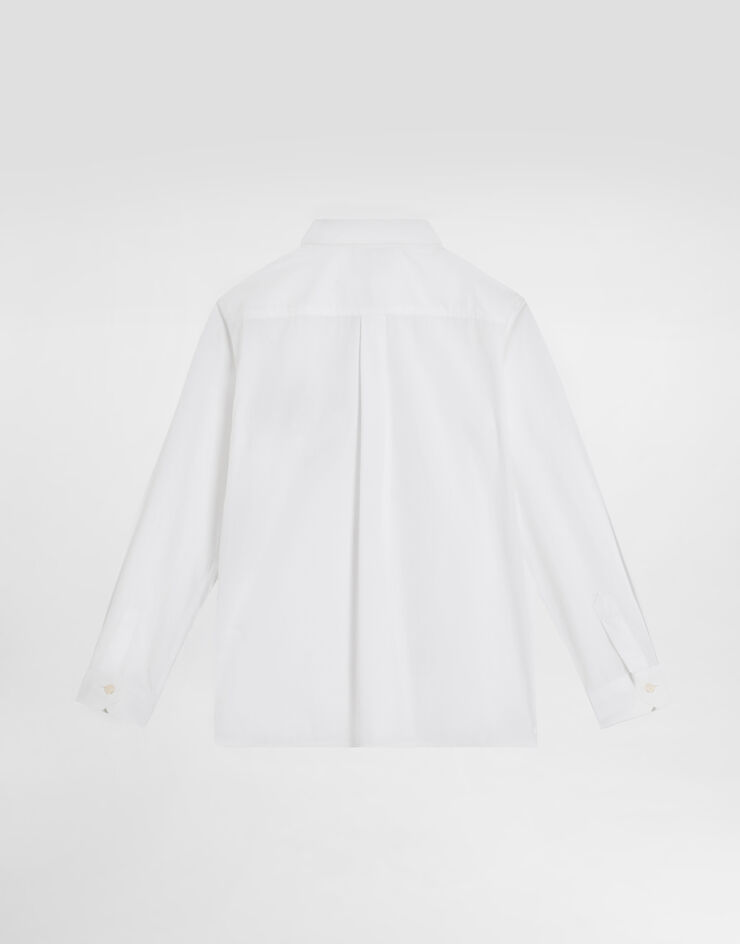 Dolce & Gabbana Jacquardhemd aus Popeline DG-Logo Weiss L44S17FJ5GU
