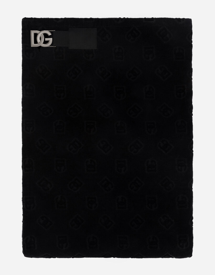 Cotton jacquard beach towel with DG Monogram