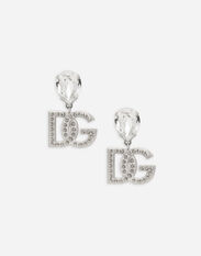 Dolce & Gabbana Earrings with rhinestones and DG logo Silver WNQ4S2W1111
