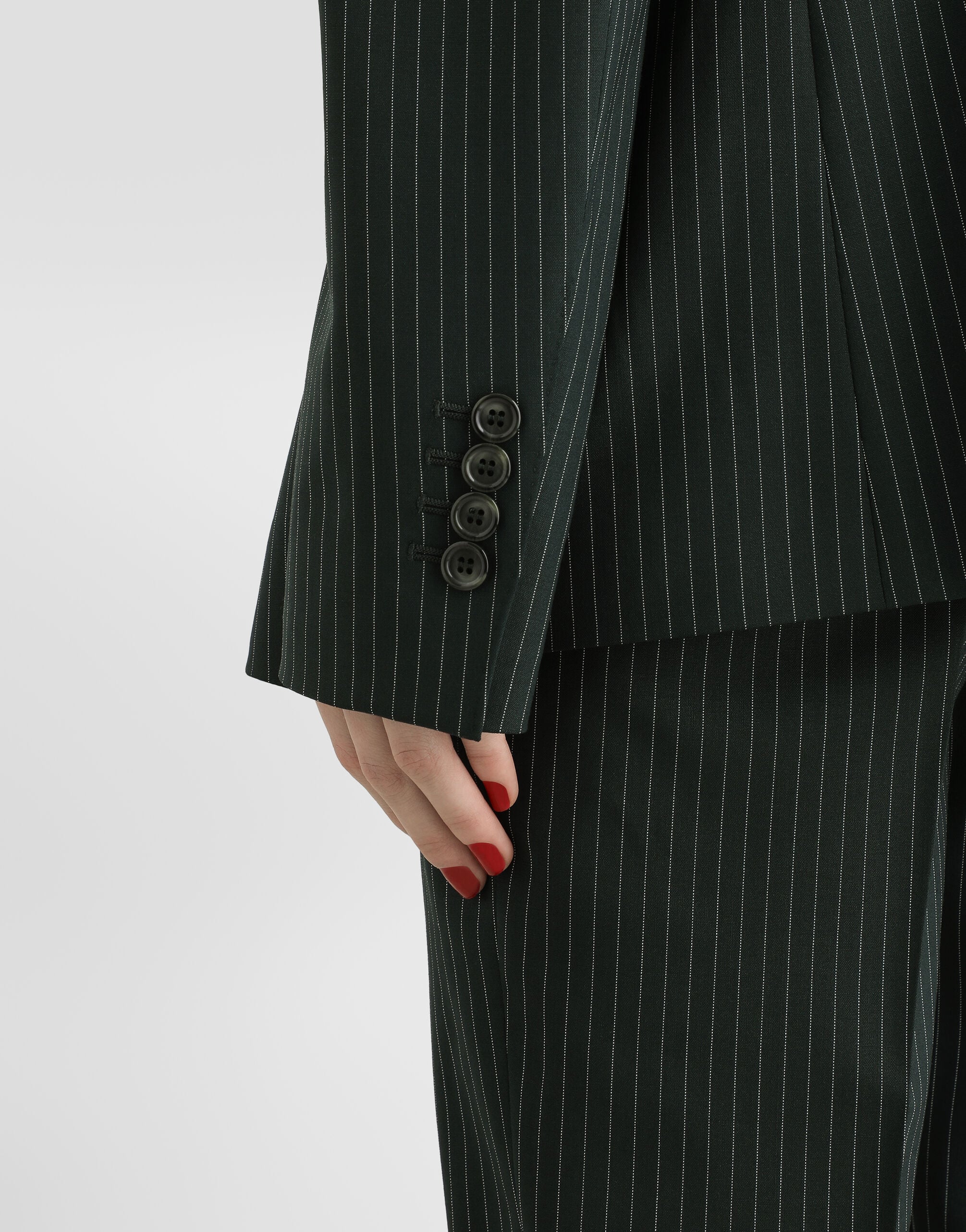 Linda single-breasted jacket in pinstripe wool - thumbnail 5