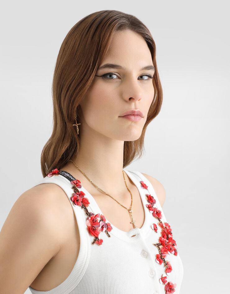 Dolce & Gabbana Ribbed tank top White F8W41ZFU7AV