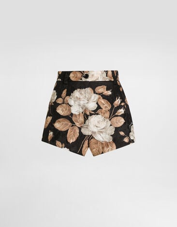Dolce & Gabbana Vintage rose-print brocade shorts Print FTDCJTFSTBR