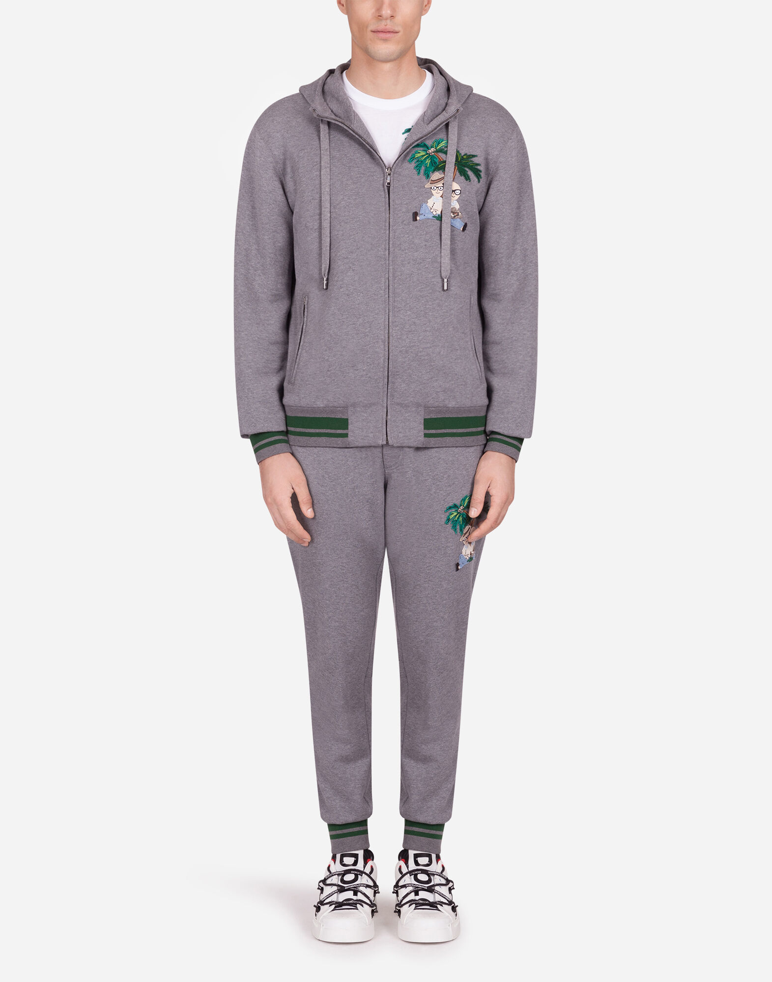 Jersey jogging pants with patch