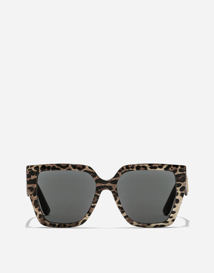 Dolce & Gabbana DG Crossed Sunglasses Leo brown on black VG4438VP387