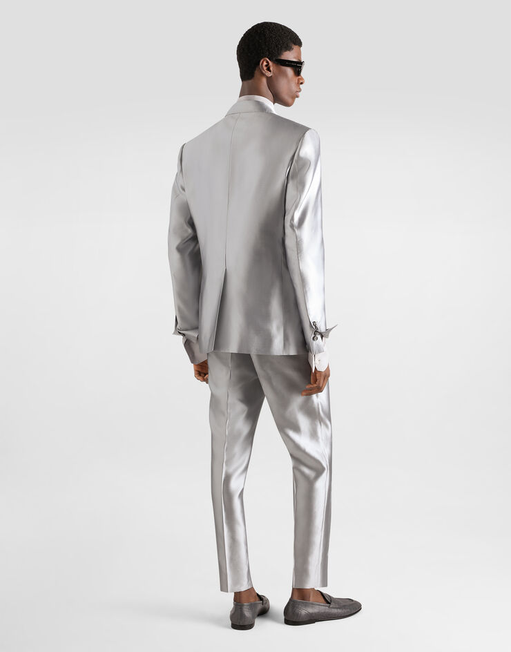 Dolce & Gabbana Silk shantung trousers Grey GY6FETFU1L6