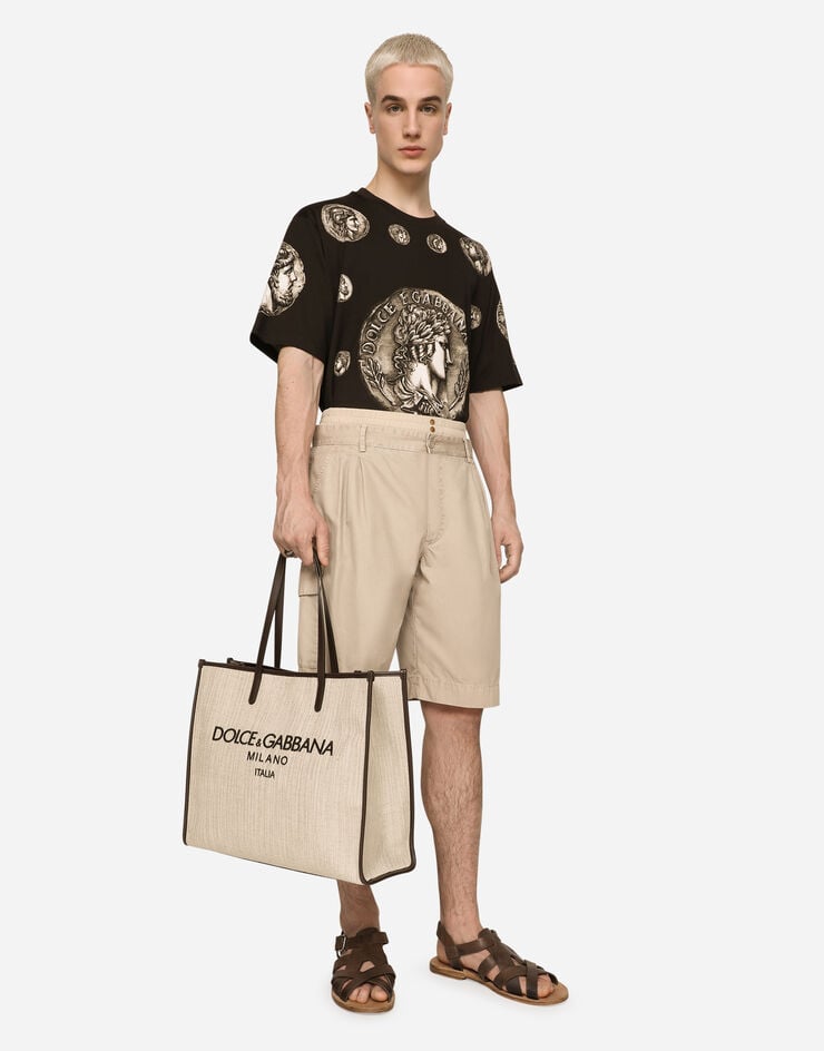 Dolce & Gabbana 大号硬质帆布购物袋 米色 BM2274AN233