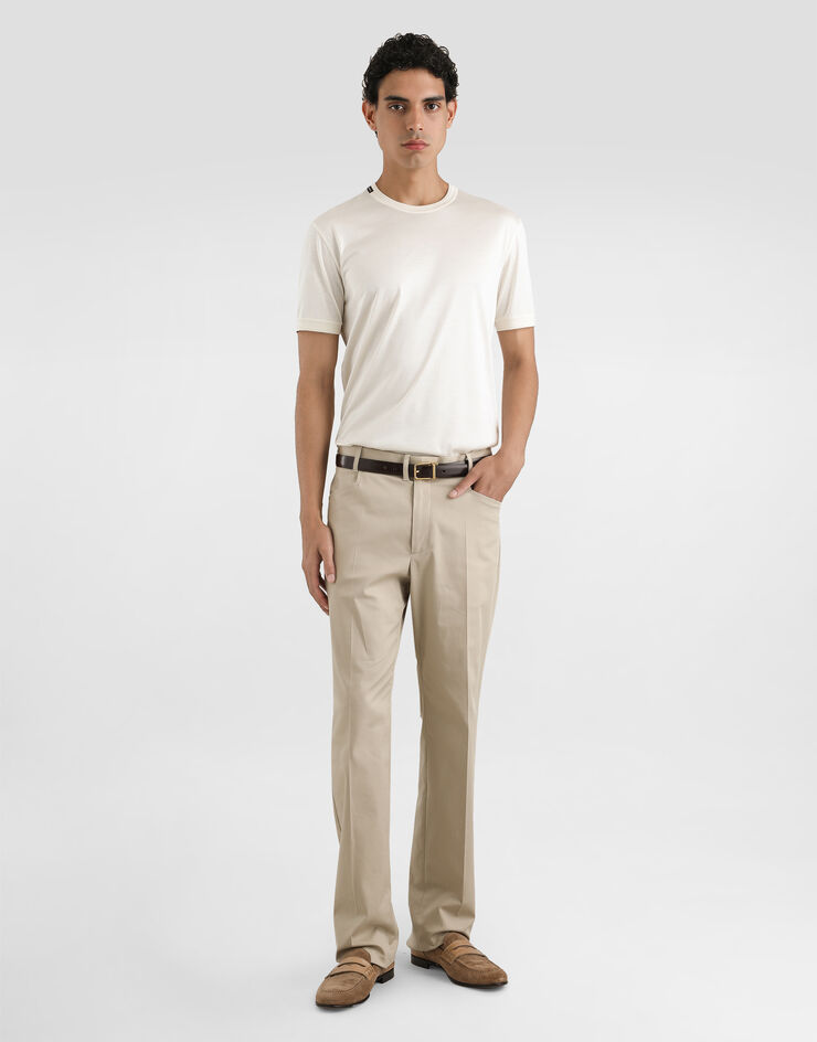 Dolce & Gabbana Short-sleeved silk t-shirt White G8ST1TFU75F