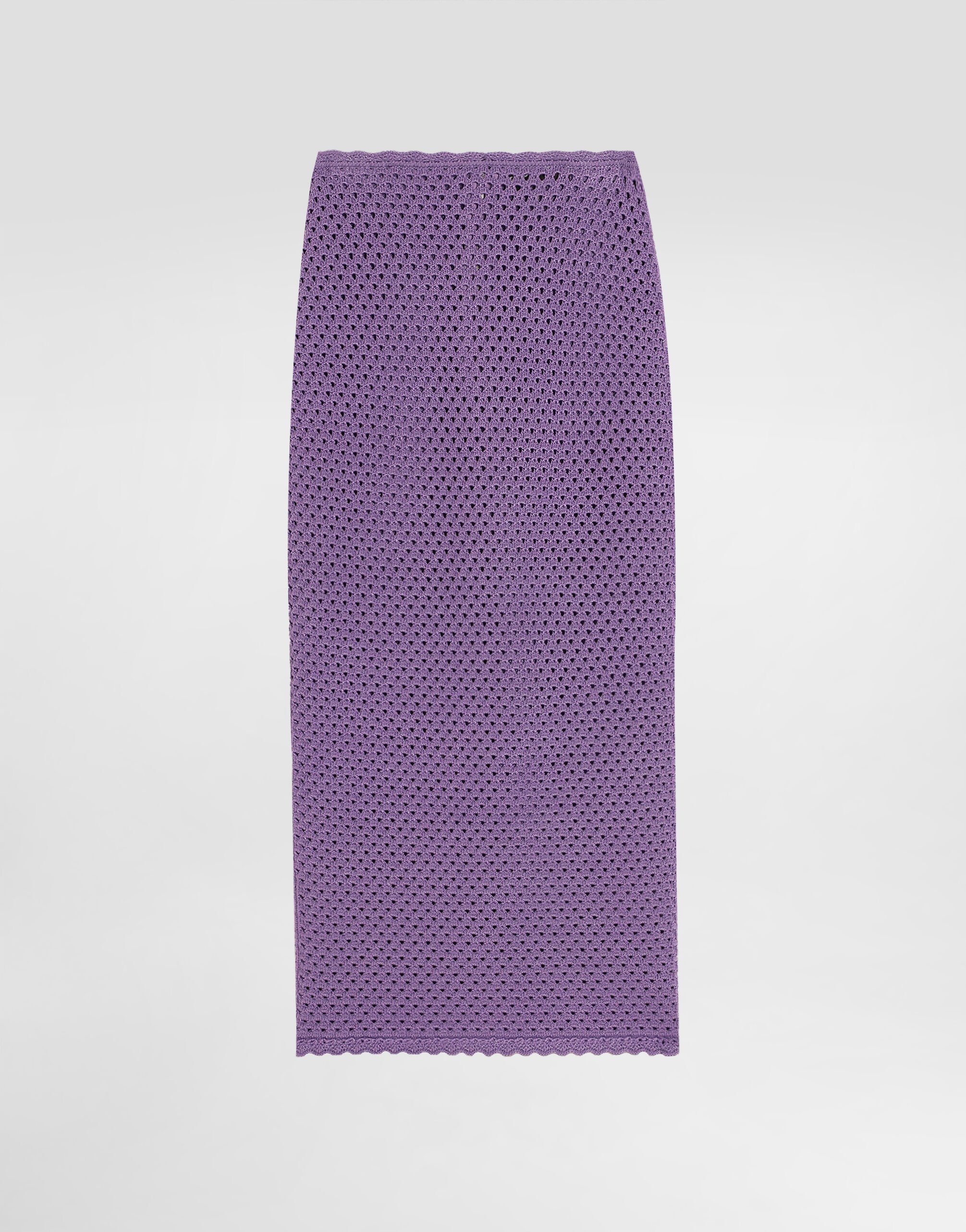 Calf-length crochet skirt in Purple for Women | Dolce&Gabbana®