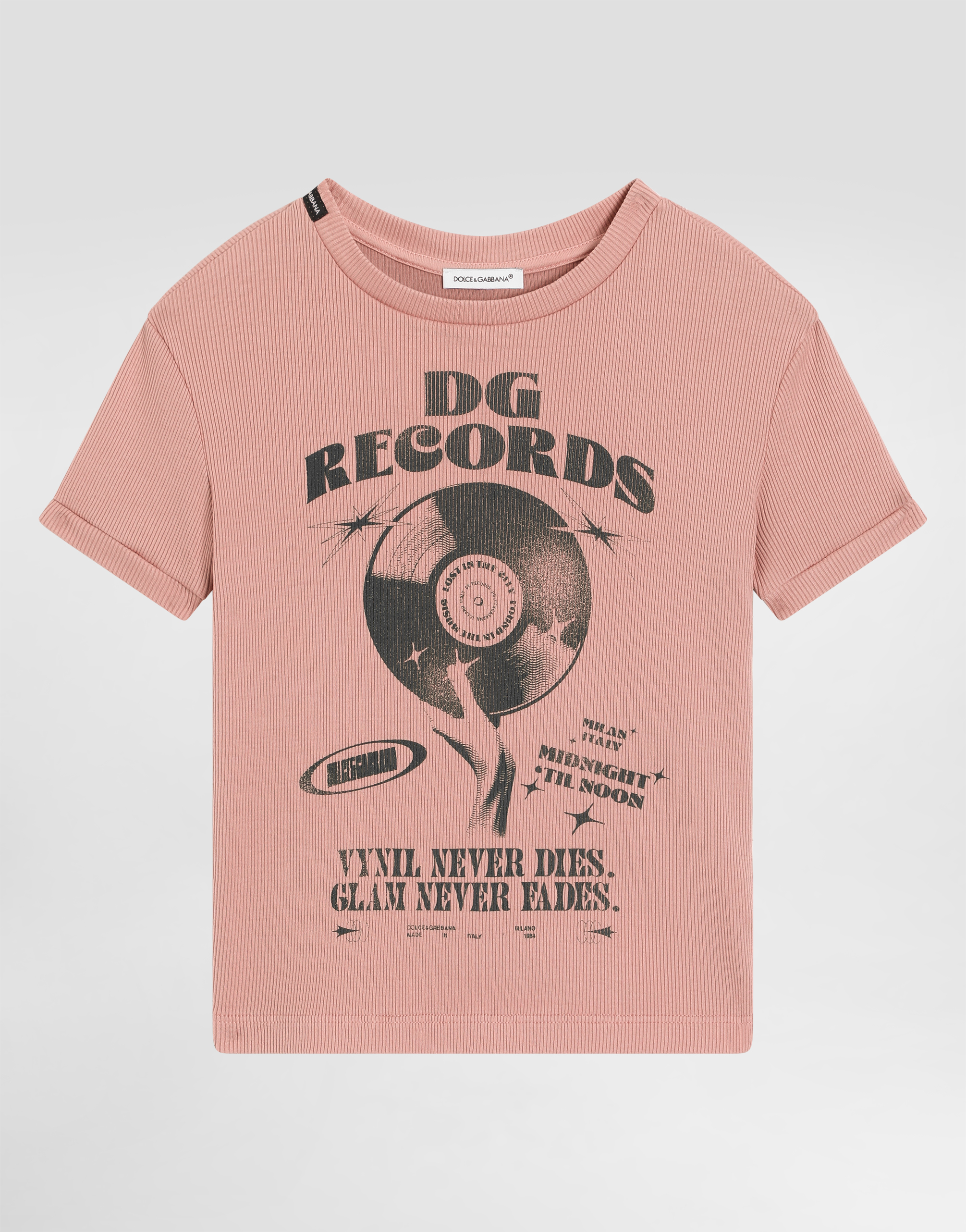 Cotton t-shirt with print in Pink for Girls | Dolce&Gabbana® US