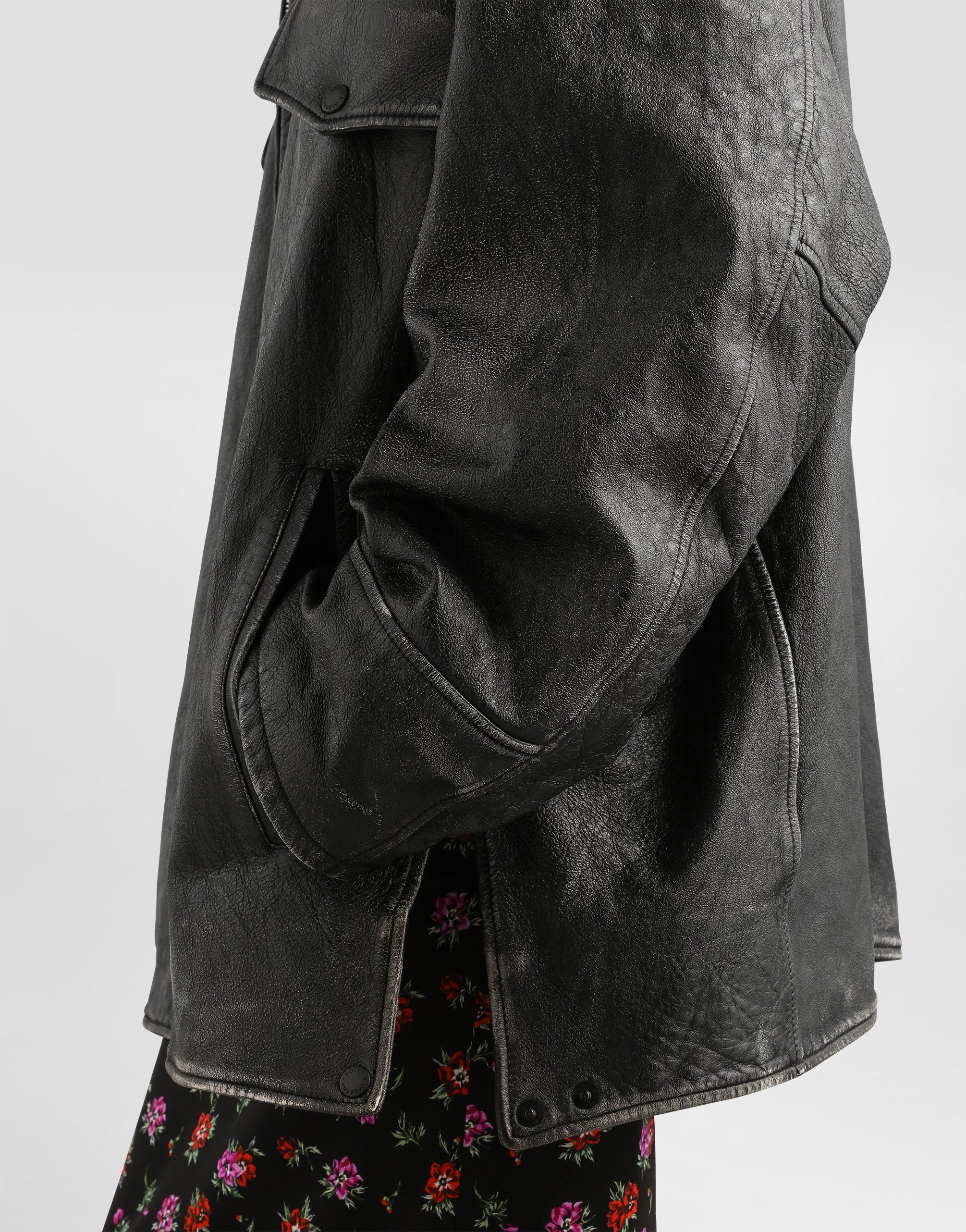 Dolce & Gabbana Vintage-effect Leather Jacket In Black