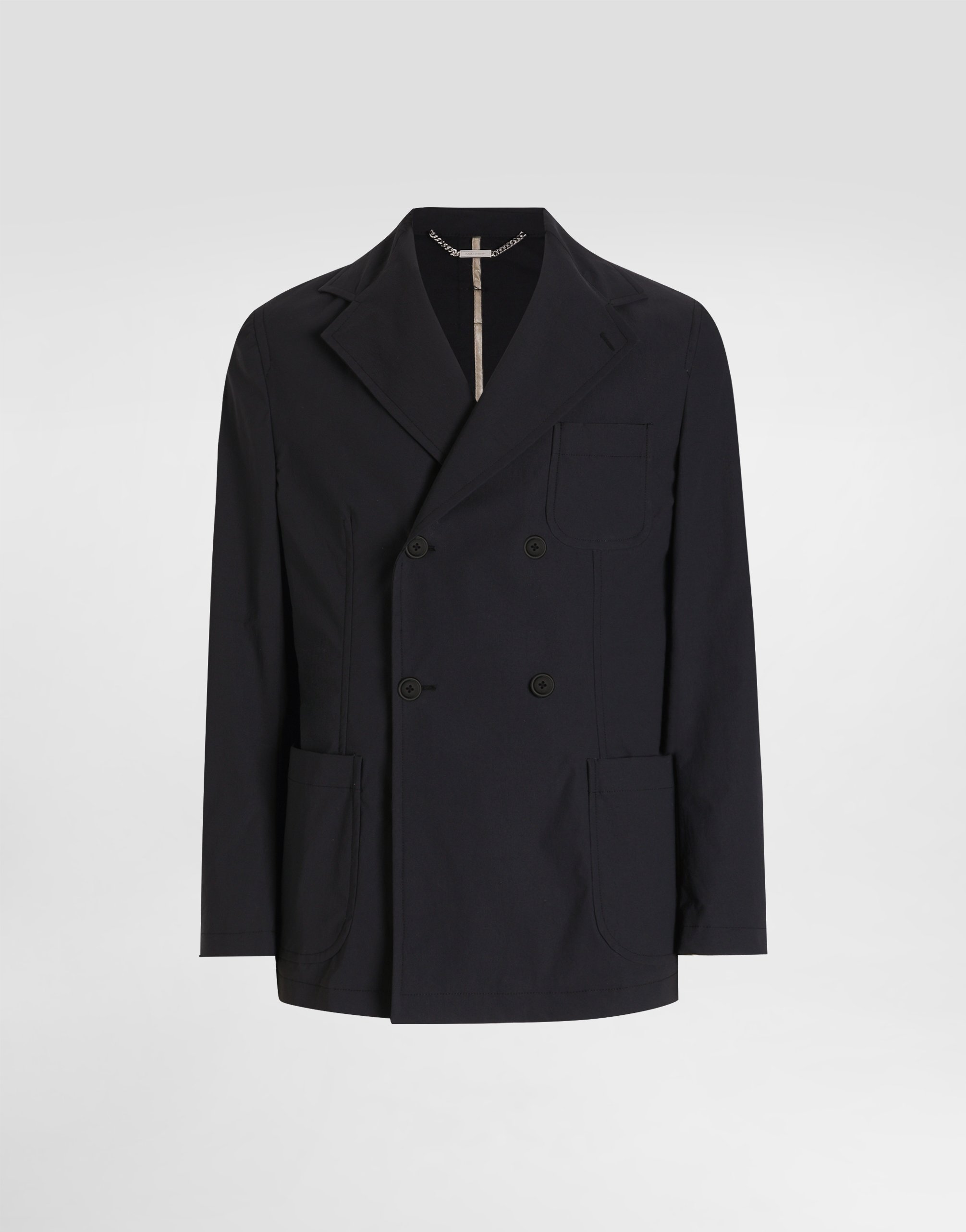 Dolce & Gabbana Double-breasted Portofino Canvas Jacket - Man Suits And Blazers Black