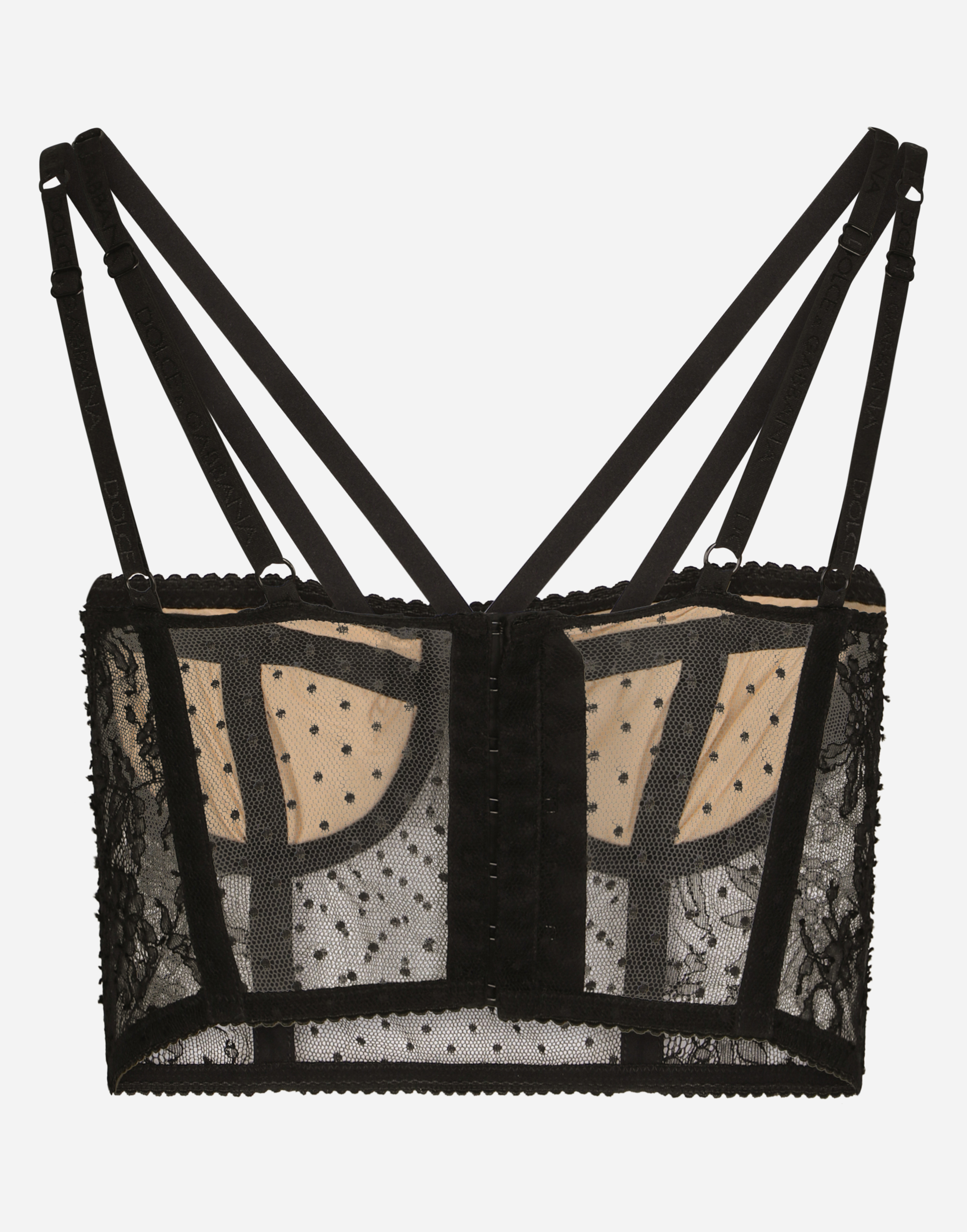 DOLCE & GABBANA LACE LINGERIE BUSTIER WITH STRAPS