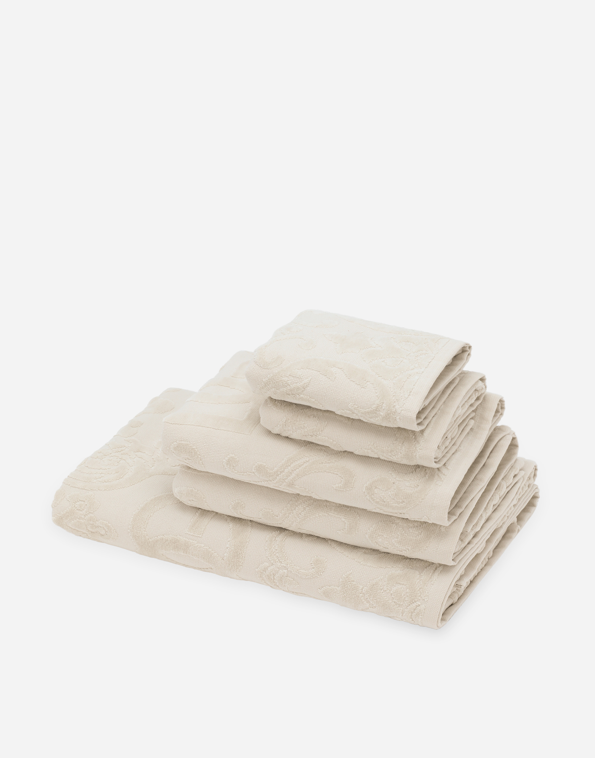 Dolce & Gabbana Set 5 Terry Cotton Towels In Multicolor
