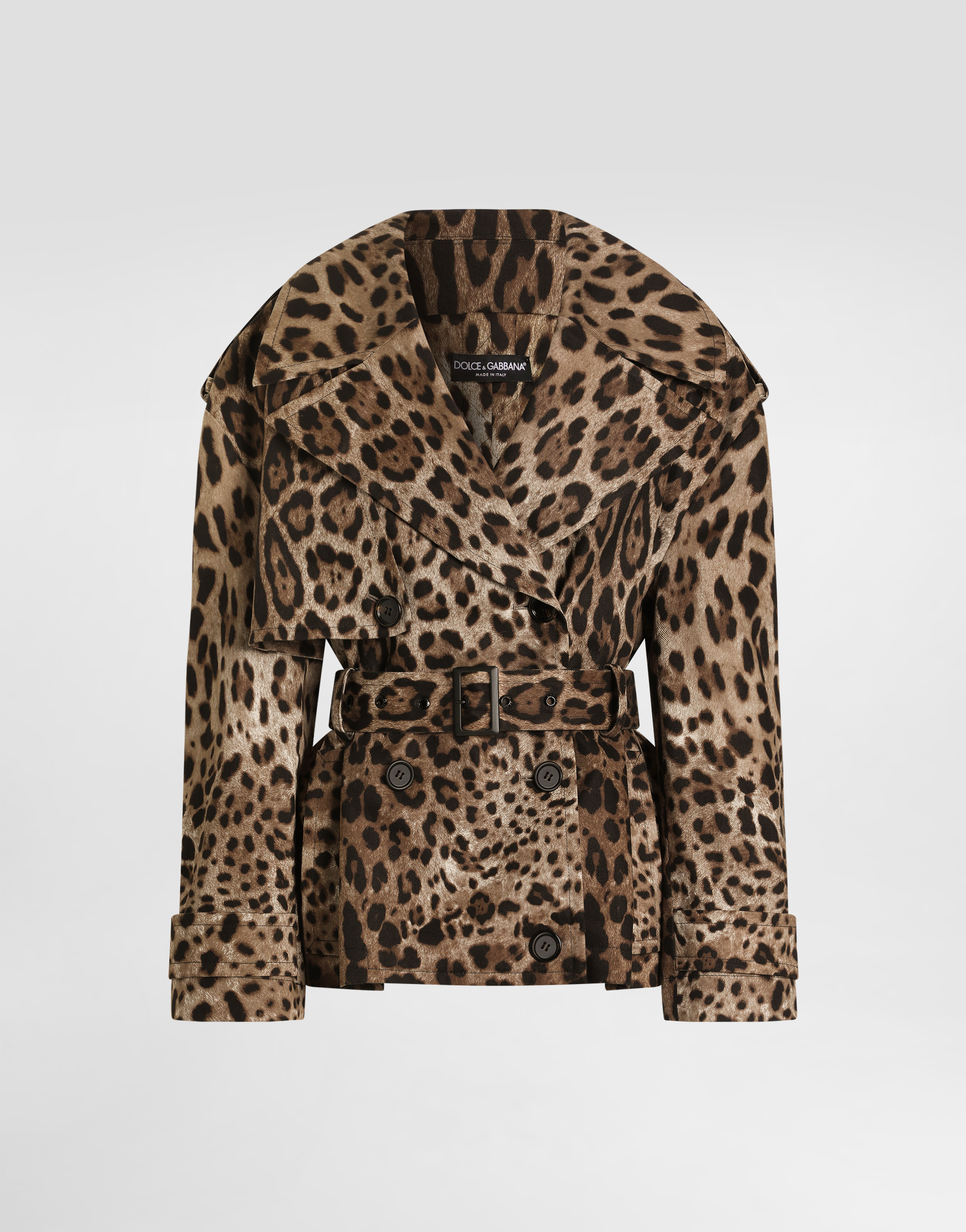 Leo-print cotton drill jacket in Print for Women | Dolce&Gabbana® US