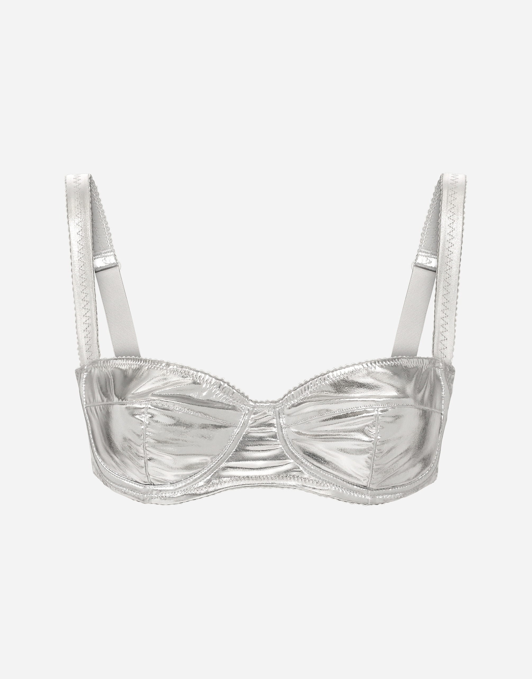 DOLCE & GABBANA COATED STRETCH JERSEY BALCONETTE BRA