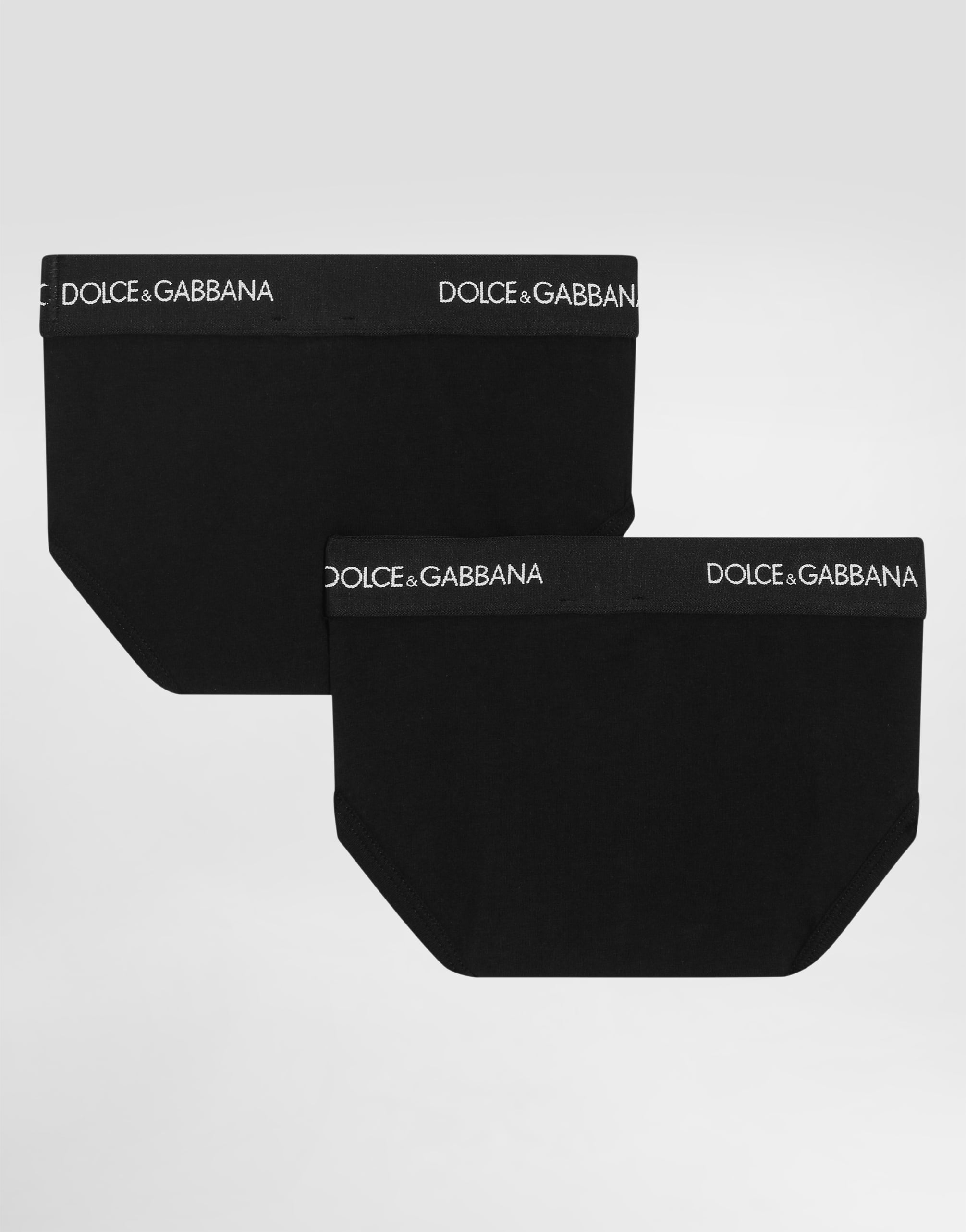  Dolce & Gabbana Doppelpack Slips Aus Stretchigem Jersey - Mann Nightwear Und Unterwäsch Schwarz 3 Years 