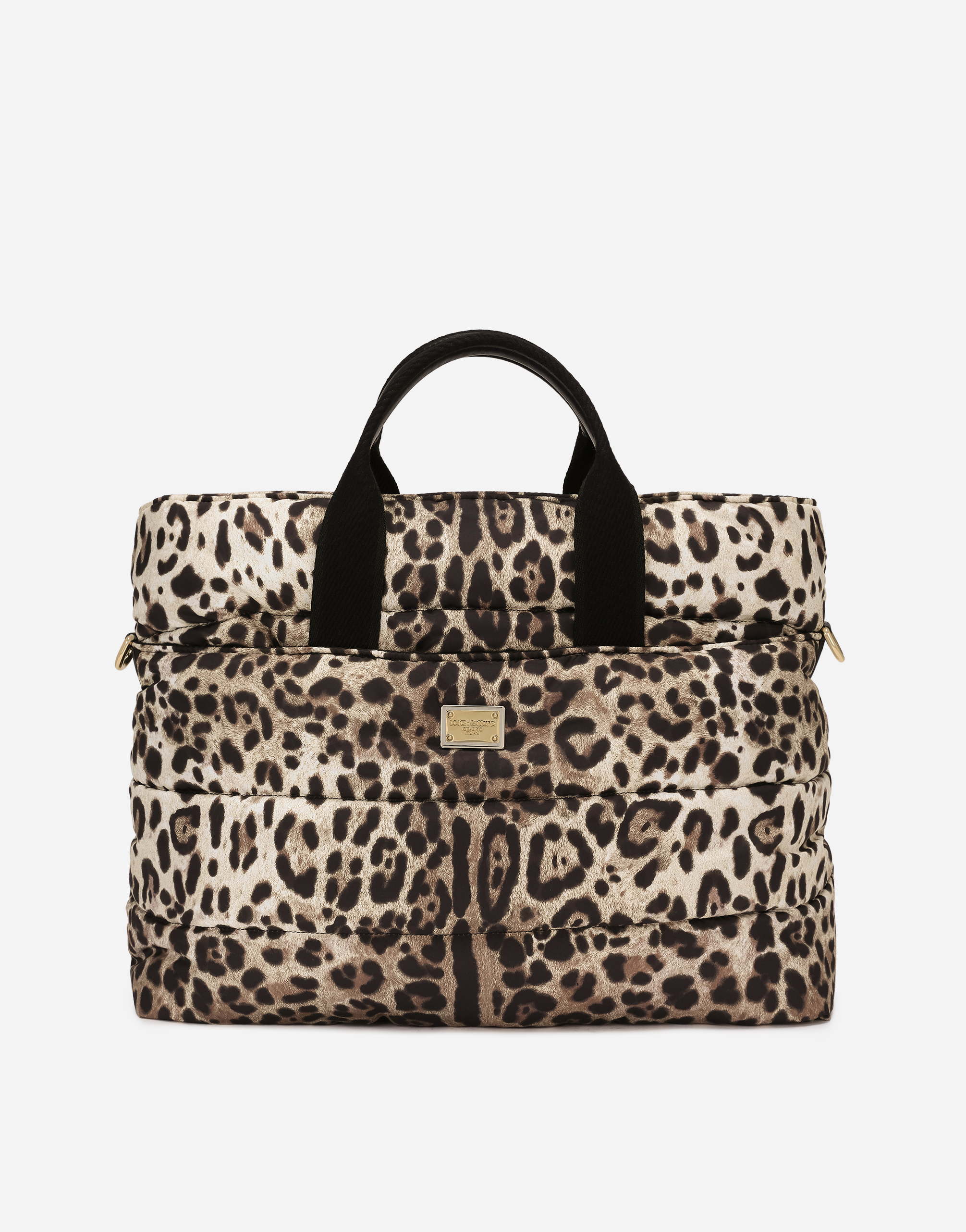 Dolce & Gabbana Kids' Nylon Mamma Bag With Leopard Print In Animal Print