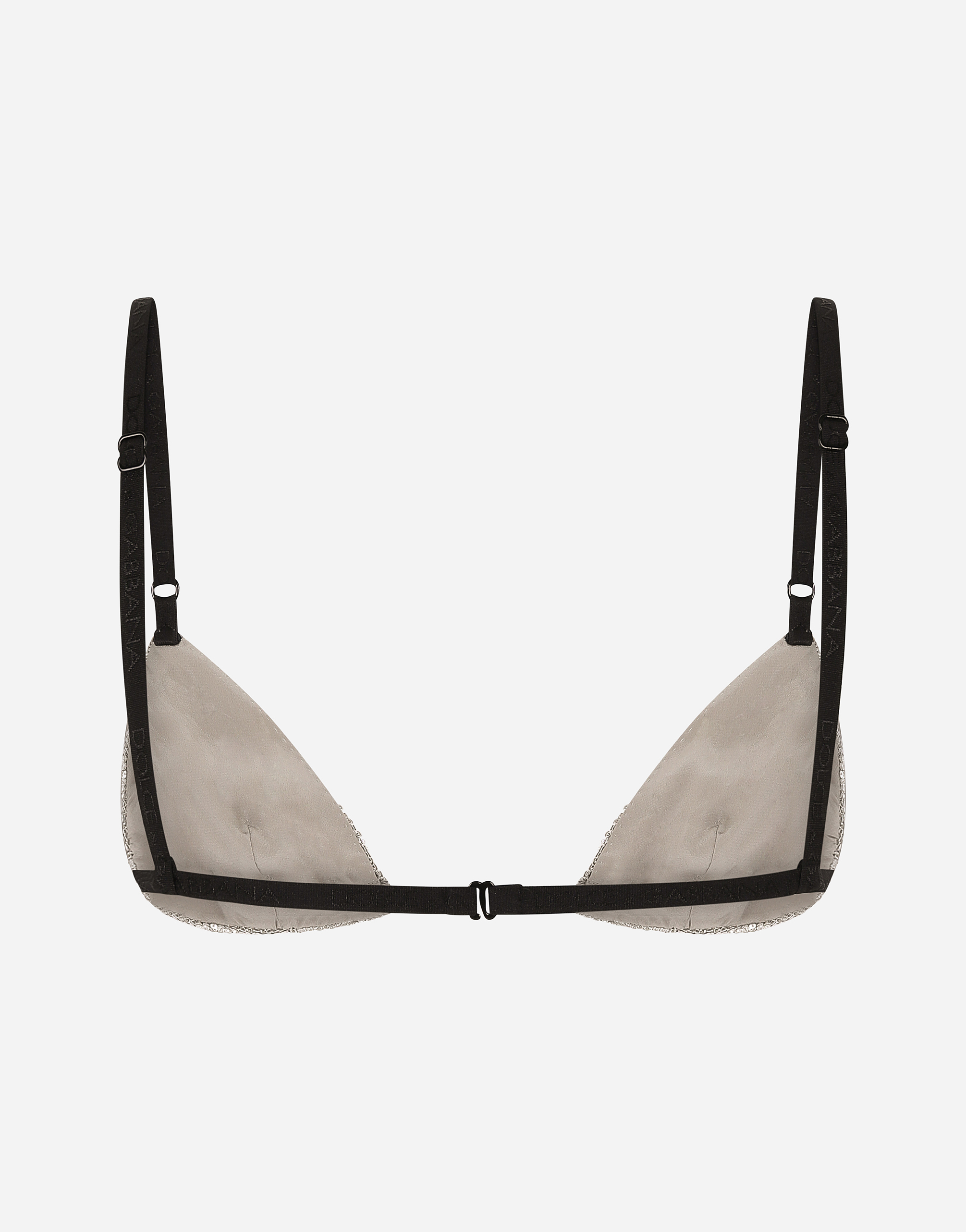 Dolce & Gabbana Dolce  Gabbana Embellished Spaghetti Strap Triangle Bra In Crystal
