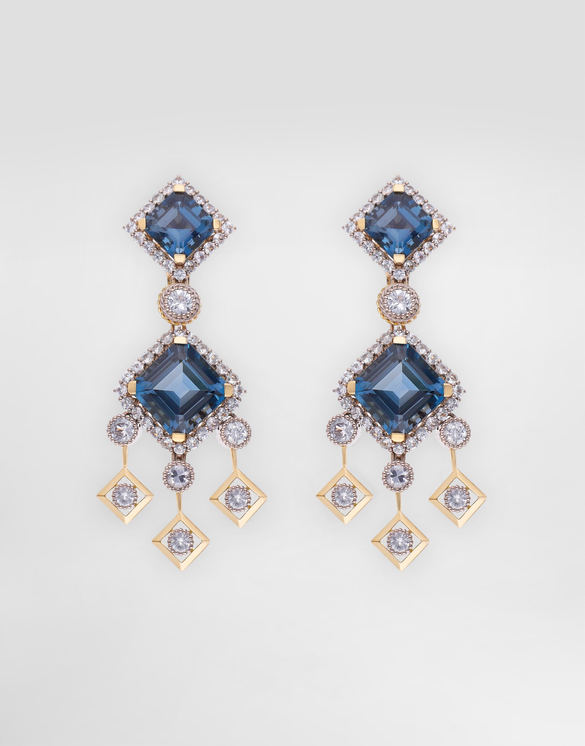 Dolce & Gabbana Eleganza Earrings 18-carat White And Yellow Gold, Topazes, And Sapphires