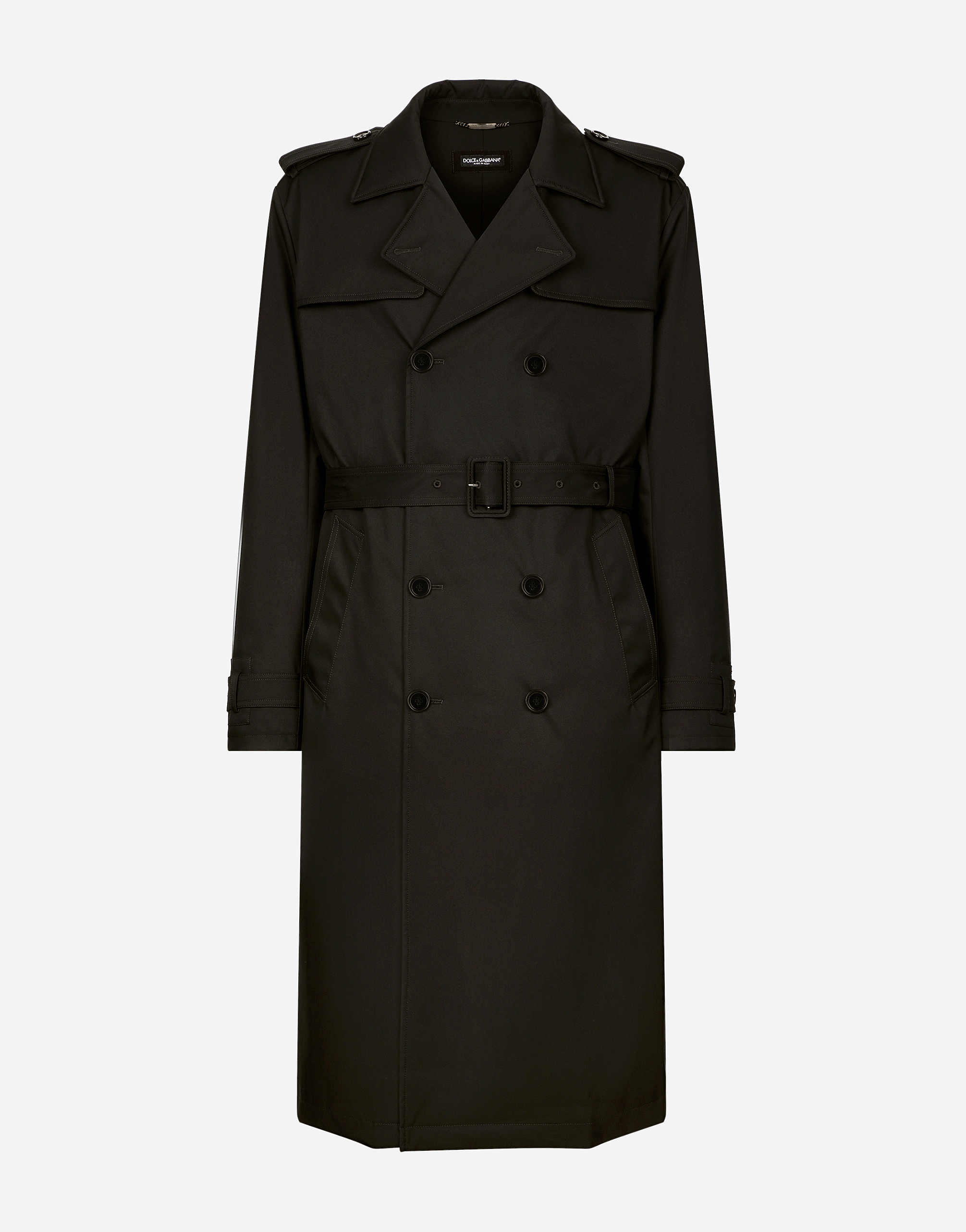 Dolce & Gabbana Nylon Double-breasted Trench Coat - Man Coats And Jackets Black