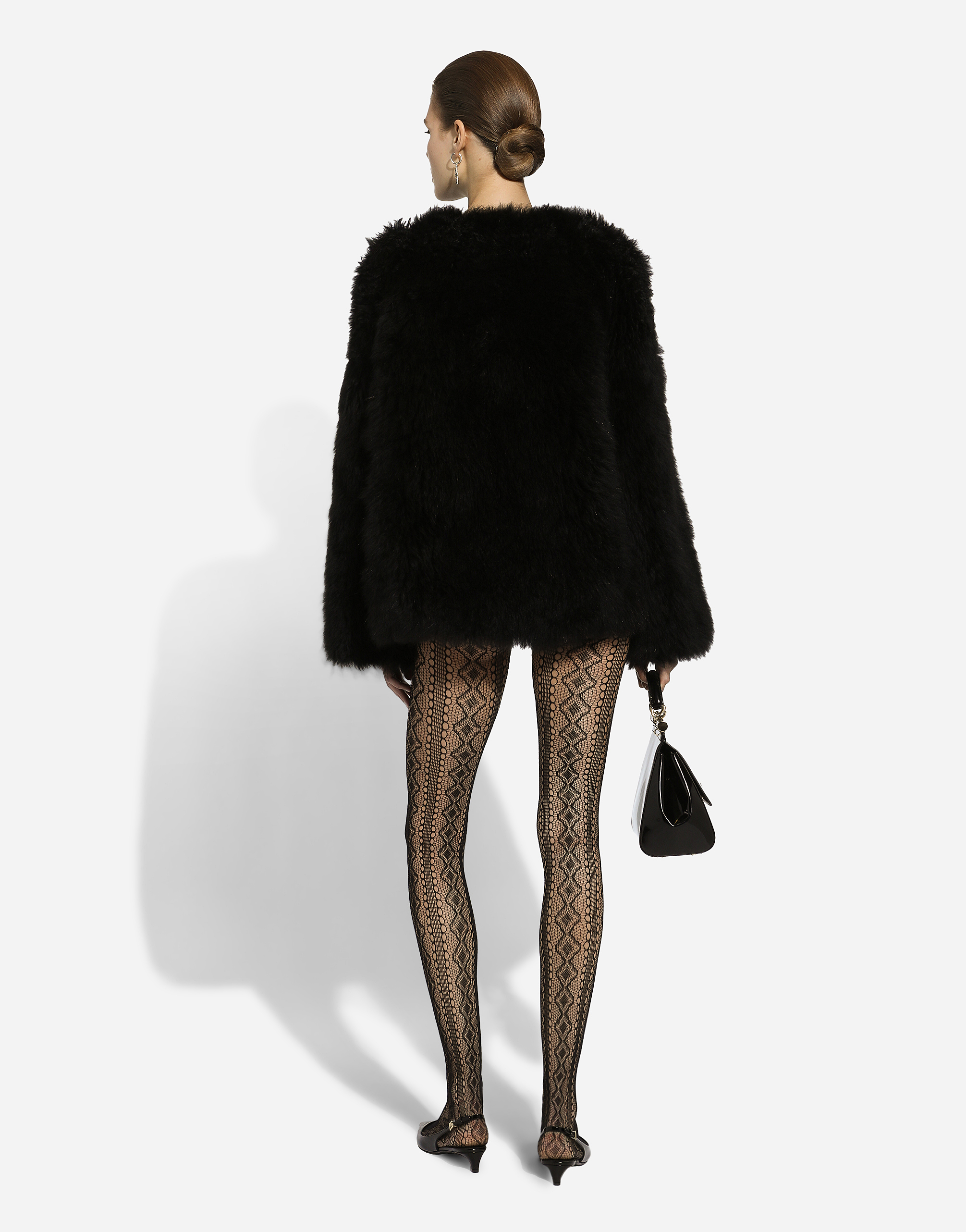 Dolce & Gabbana Goat Hair Cashmere Jacket In Black