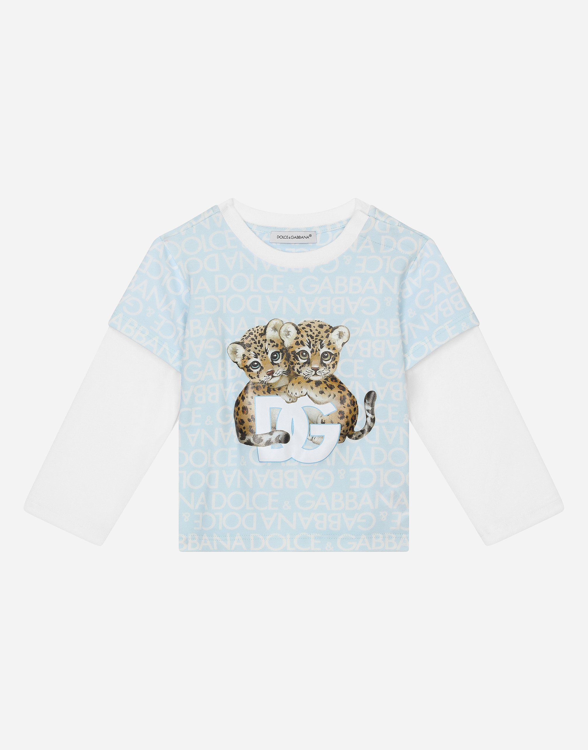 DOLCE & GABBANA PRINTED JERSEY T-SHIRT WITH LONG SLEEVES