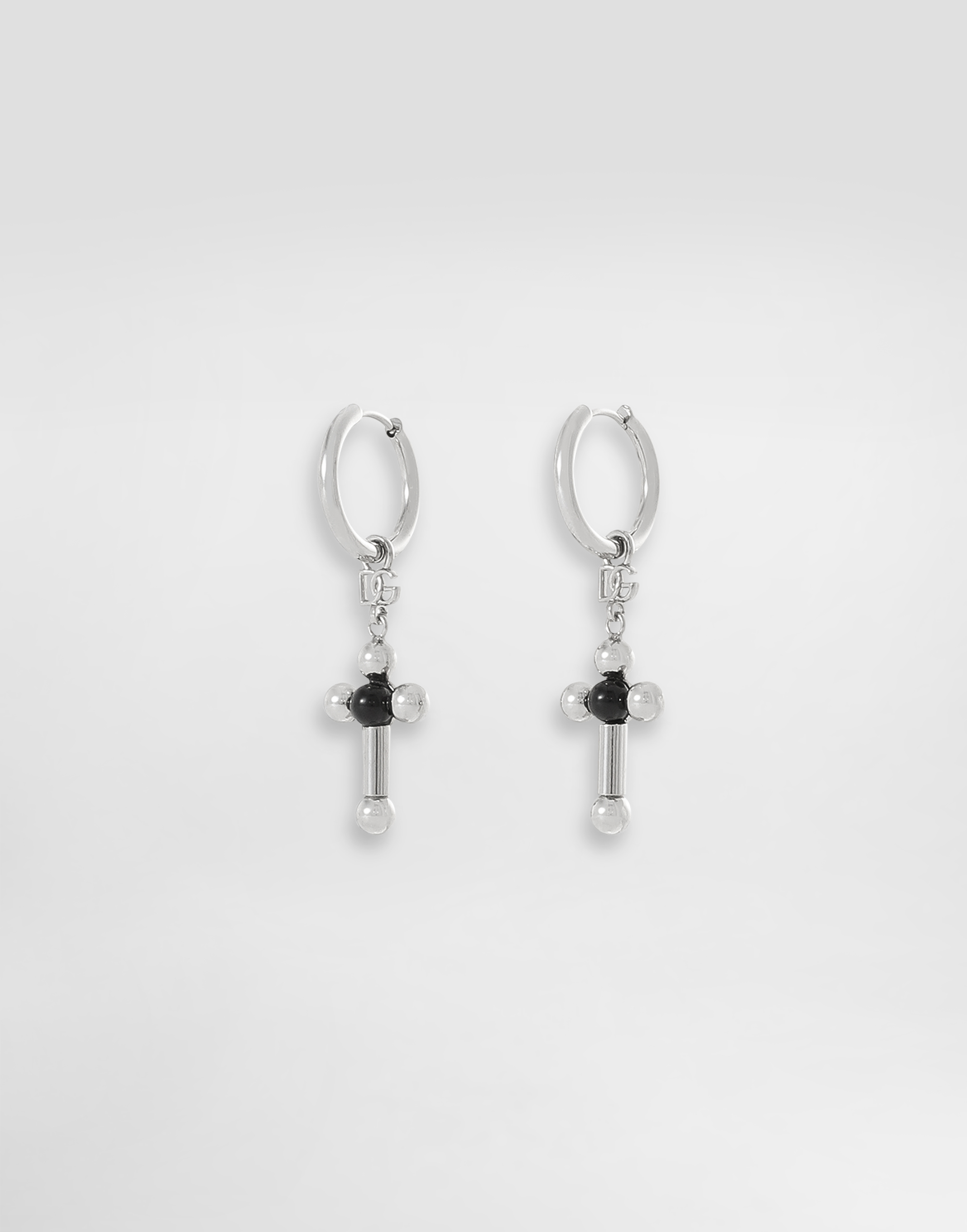 Dolce & Gabbana Creole Earrings With Pin And Cross