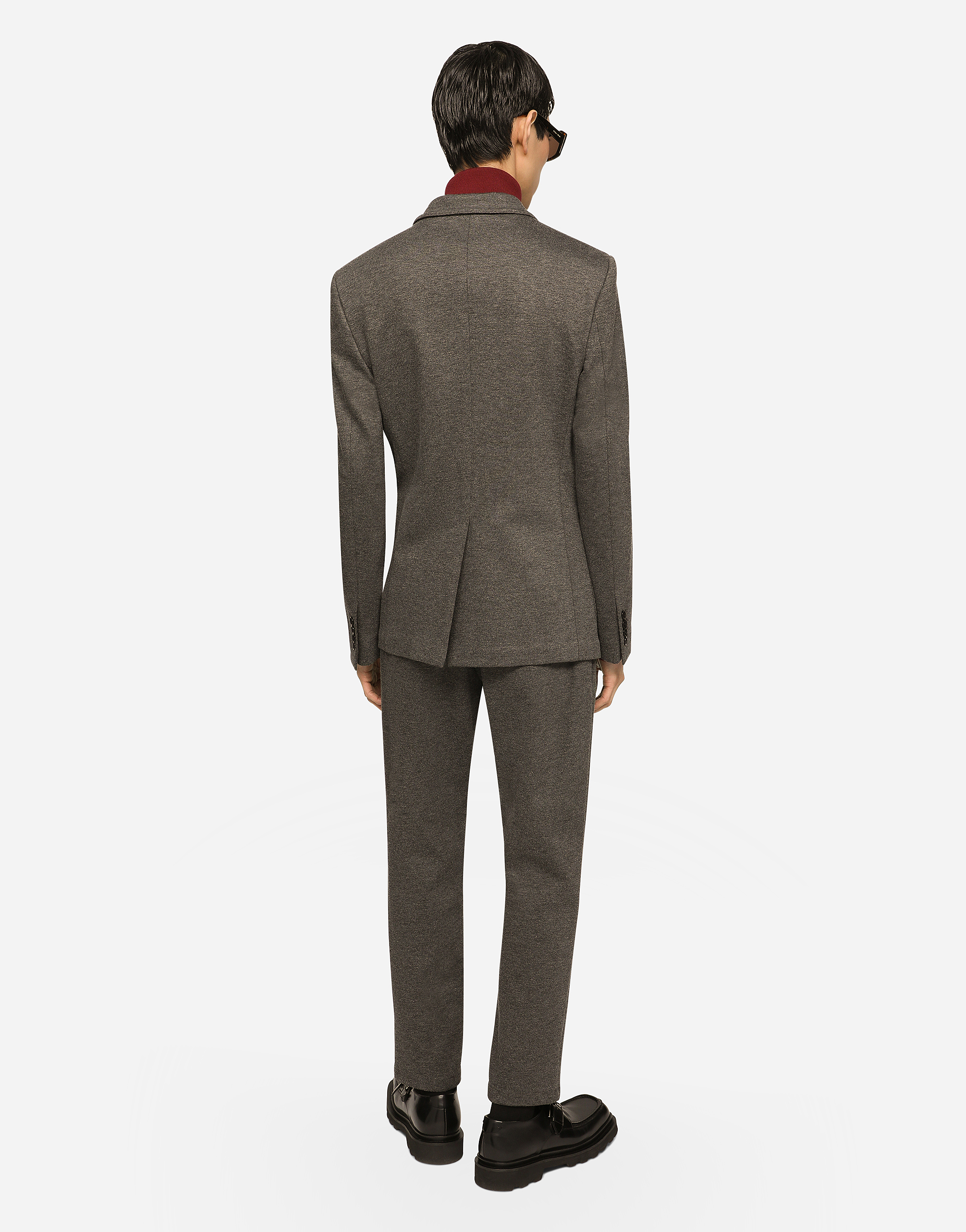  Dolce & Gabbana Rollkragenpullover Wolle Mit Logoplakette - Mann Strickwaren Bordeaux Wolle 44 