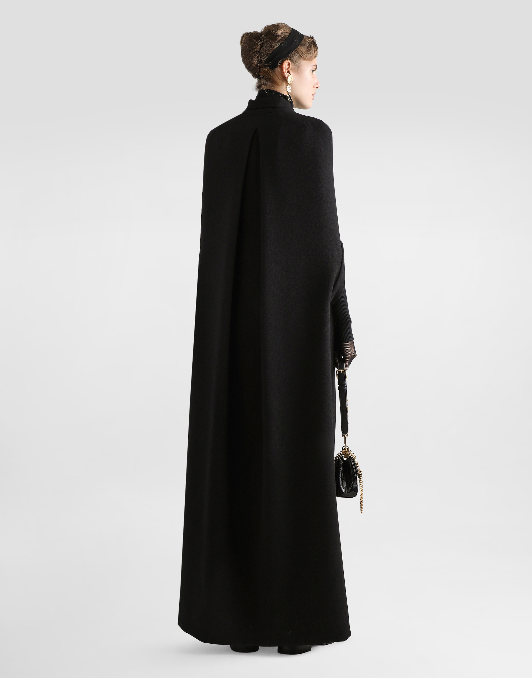 Dolce & Gabbana Midi Skirt In Double Wool Crêpe In Black